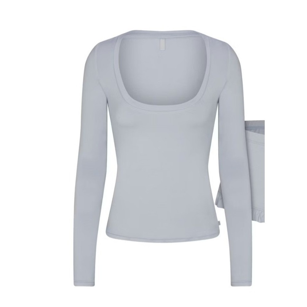 Skims Sleep Scoop Neck Top Sleep ST-SST-11138W Zen Blue Medium
